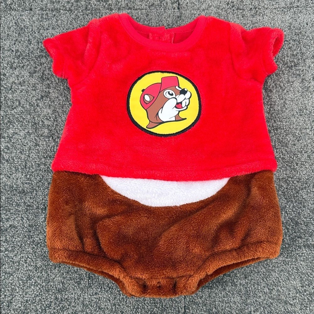 Buc-ee's One Piece Infant Baby 3 Months Beaver Patch Gas Station Travel Costume
